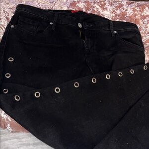 Guess Black Skinny Jeans with Eyelet Accents